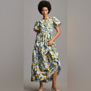 Anthropologie The Somerset Maxi Dress IRIS BLUE